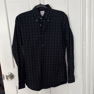 Brooks Brothers Navy and Green Plaid Button Down Shirt